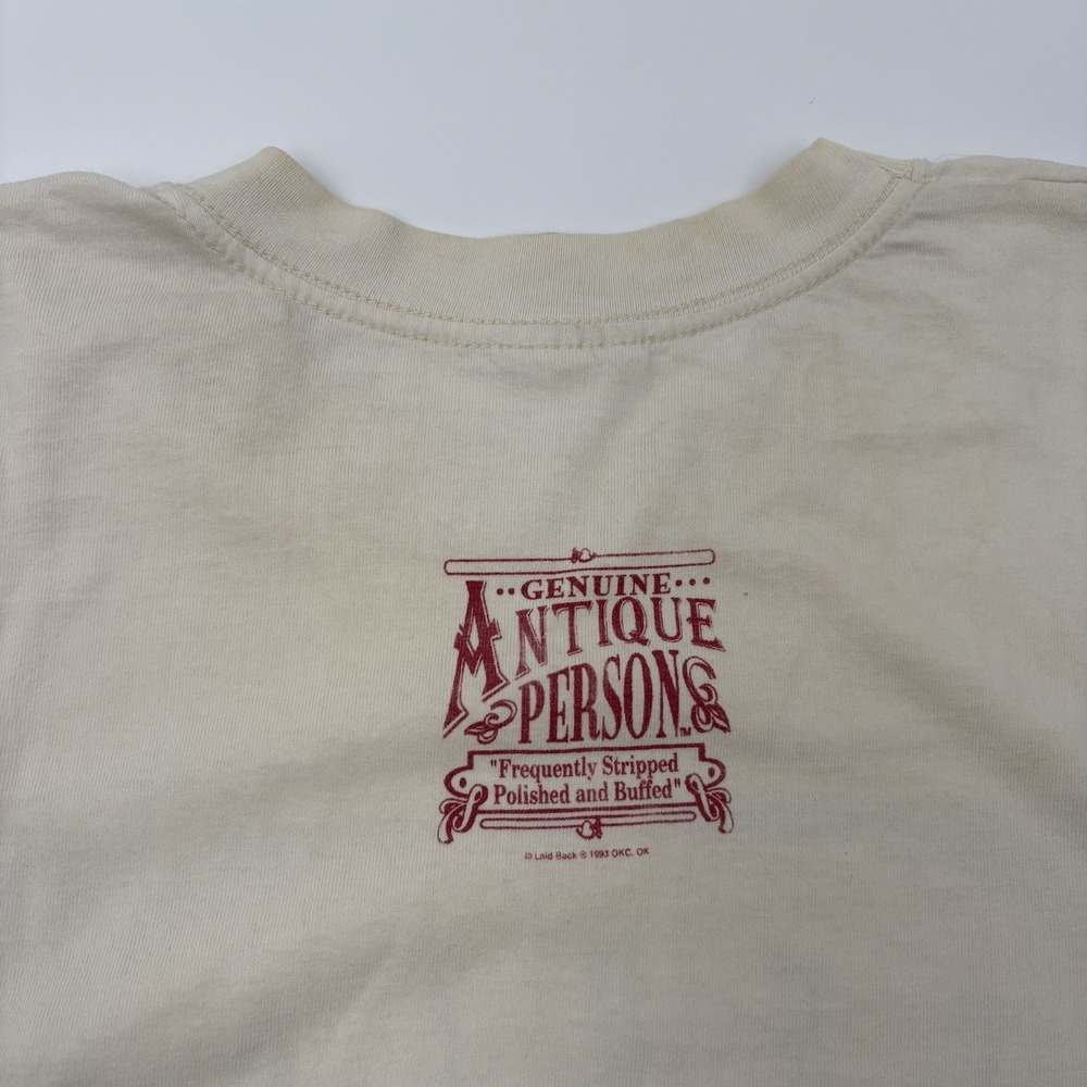 Vintage 1993 Laid Back Genuine Antique Person Single Stitch T Shirt Mens XL - Picture 9 of 14